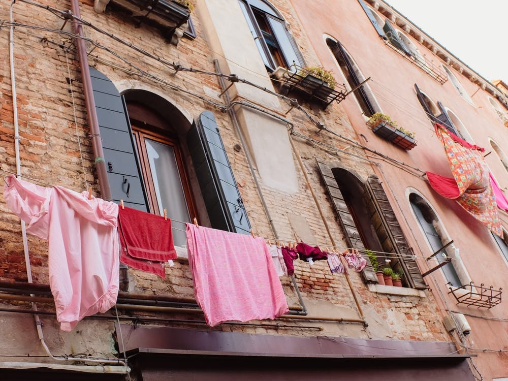 Linge rose à Venise, Italie