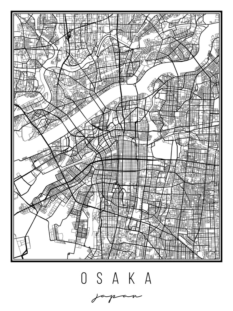 Osaka Japan Street Map