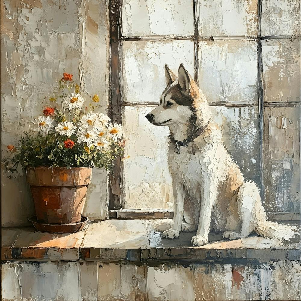 Husky im Fenster 3