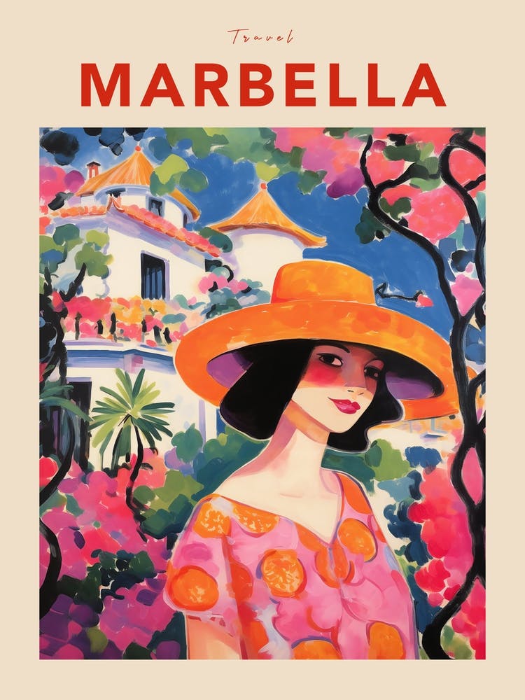 Marbella Spain Fauvist Travel Poster