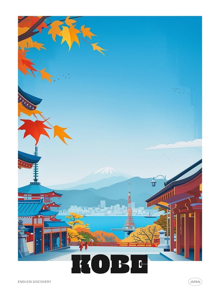Kobe Japan 1 Colourful Travel Poster
