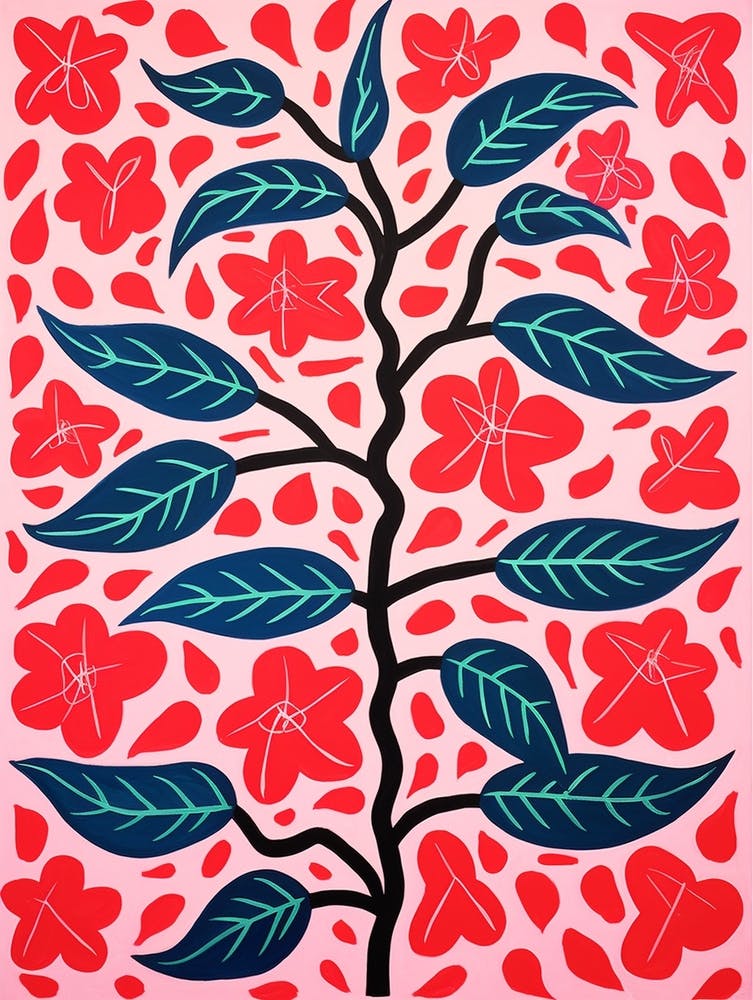 Pink And Red Plant Illustration Hoya 2