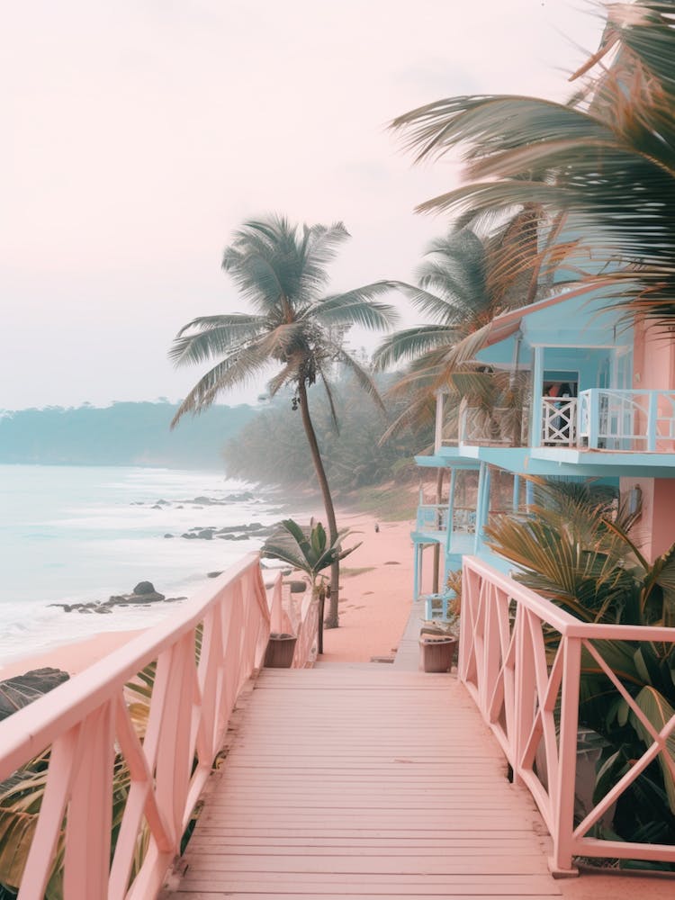 Karon Beach Phuket Thailand Turquoise And Pink Tones 3