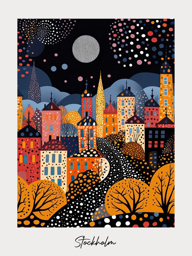 Poster Of Stockholm, Illustration In The Style Of Pop Art 2