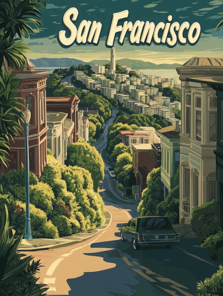 Aihrgdesign A Mid Century Modern Travel Poster For San Francisco