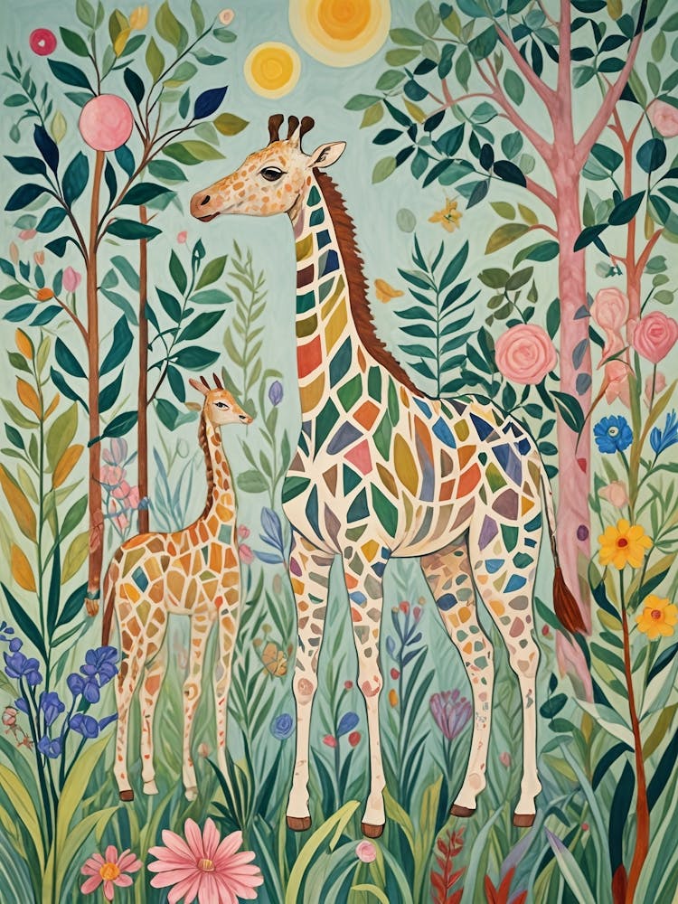 Two Whimsical Giraffes