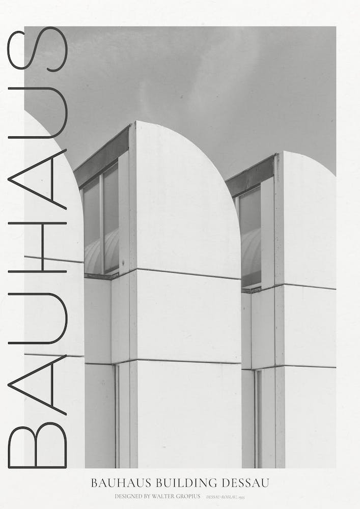 Bauhaus Schwarz Weiß Dessau Fotoposter