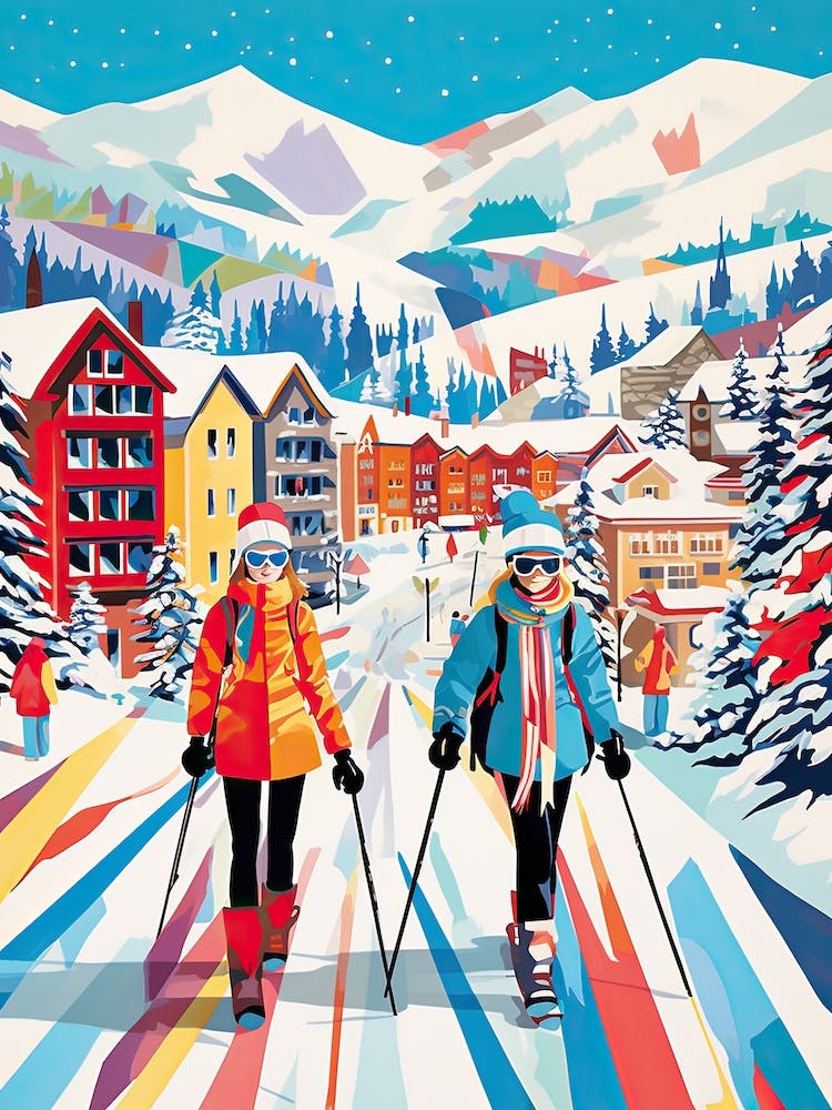 Telluride Ski Resort   Colorado Usa, Ski Resort Illustration 1