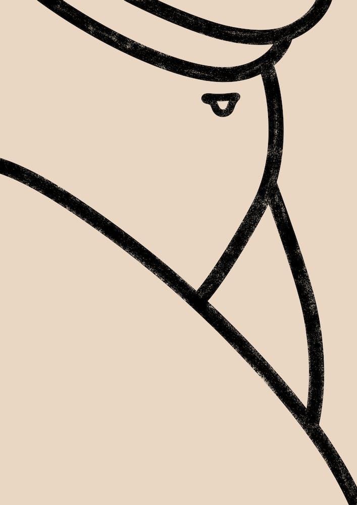 Abstract Nude Close-Up 03 – Minimalist Line Art