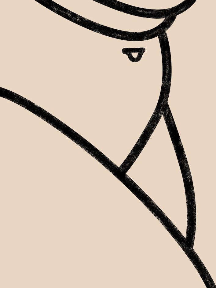 Abstract Nude Close-Up 03 – Minimalist Line Art