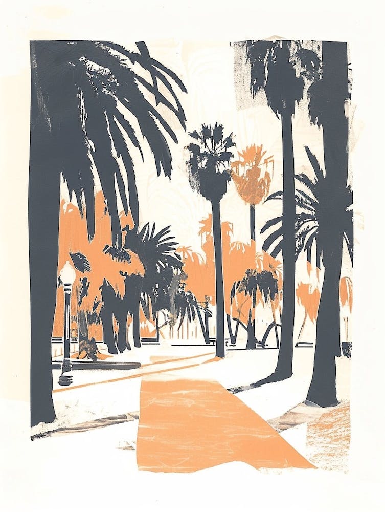 City Park Retro Lithograph 1