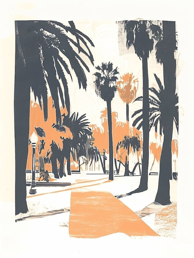 City Park Retro Lithograph 1
