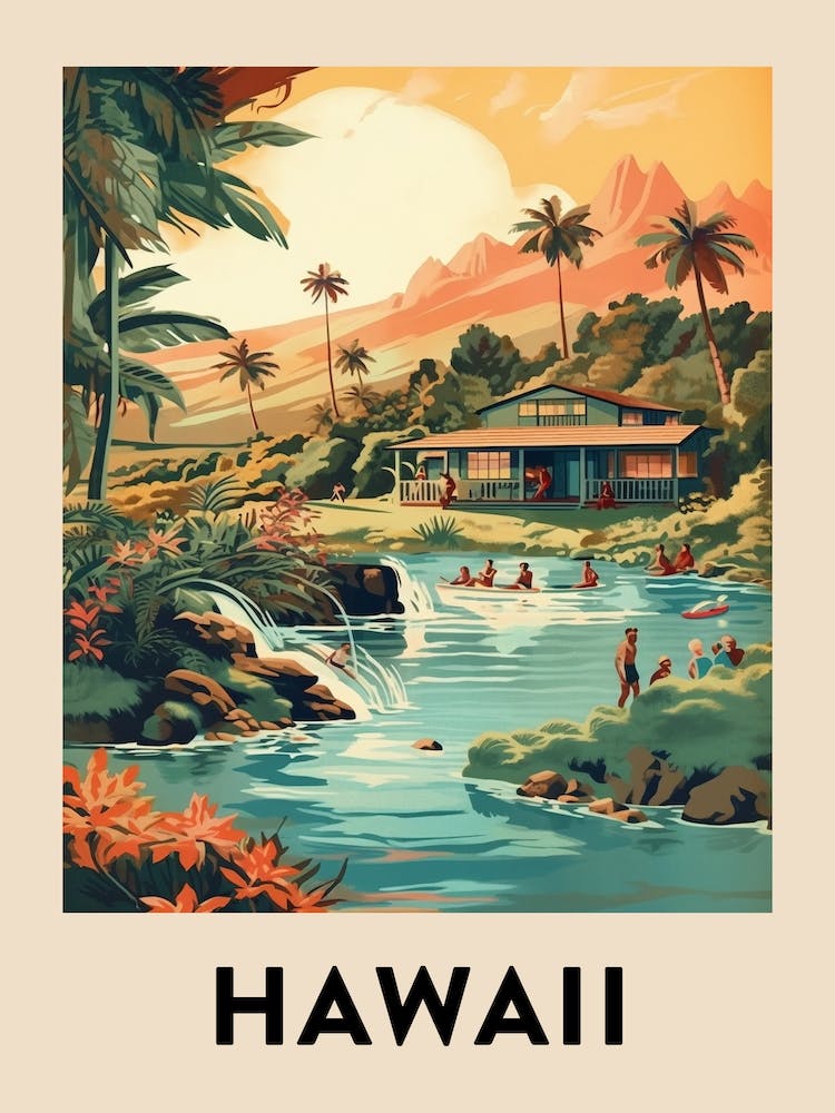 Vintage Travel Poster Hawaii 4