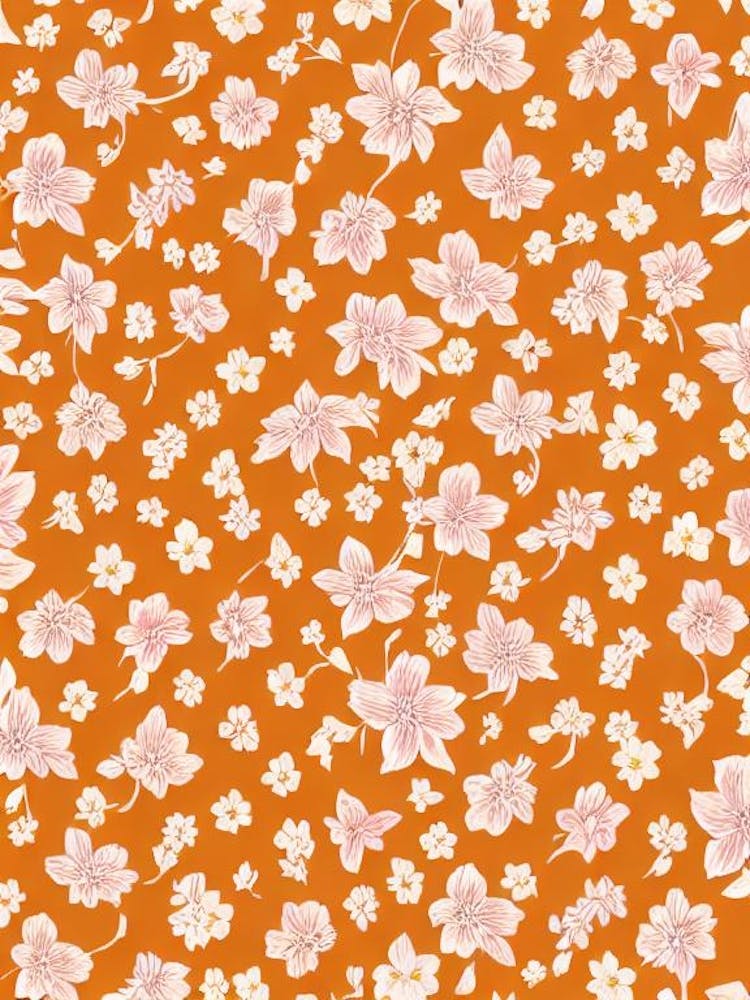 Columbine Floral Print Retro Pattern 1 Flower