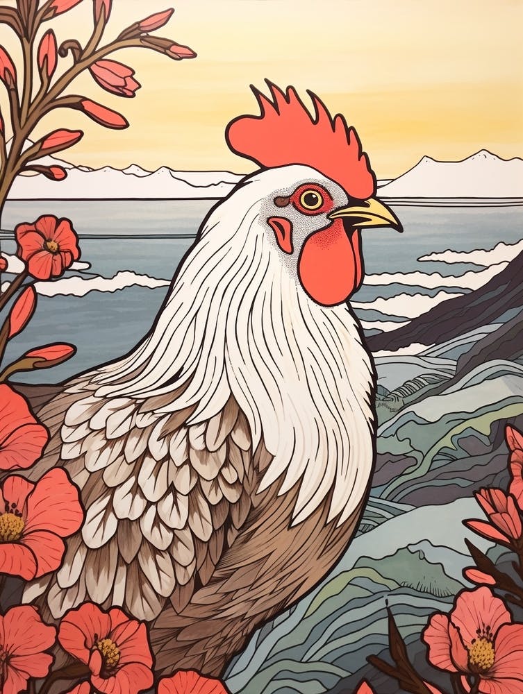 Bird Illustration Rooster 4