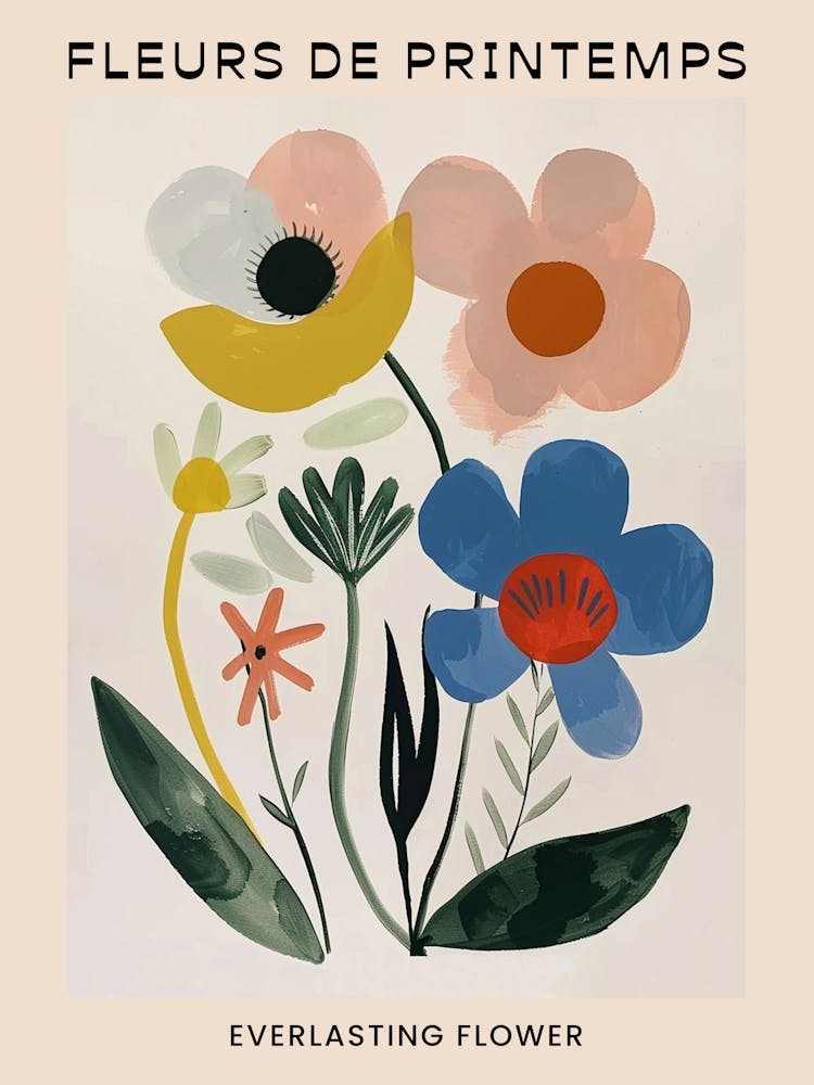 Spring Floral French Poster  Everlasting Flower 3