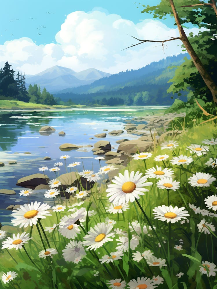 Daisy Wildflower At The River Bank (2)