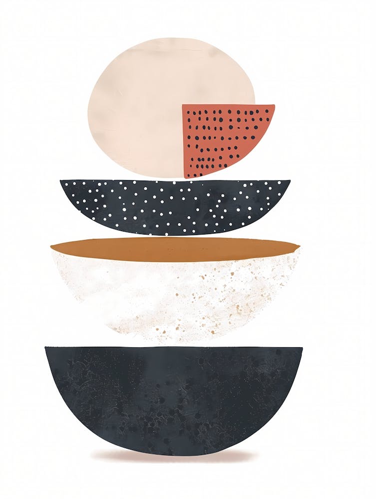 Stacked Harmony Abstract Neutral Tones