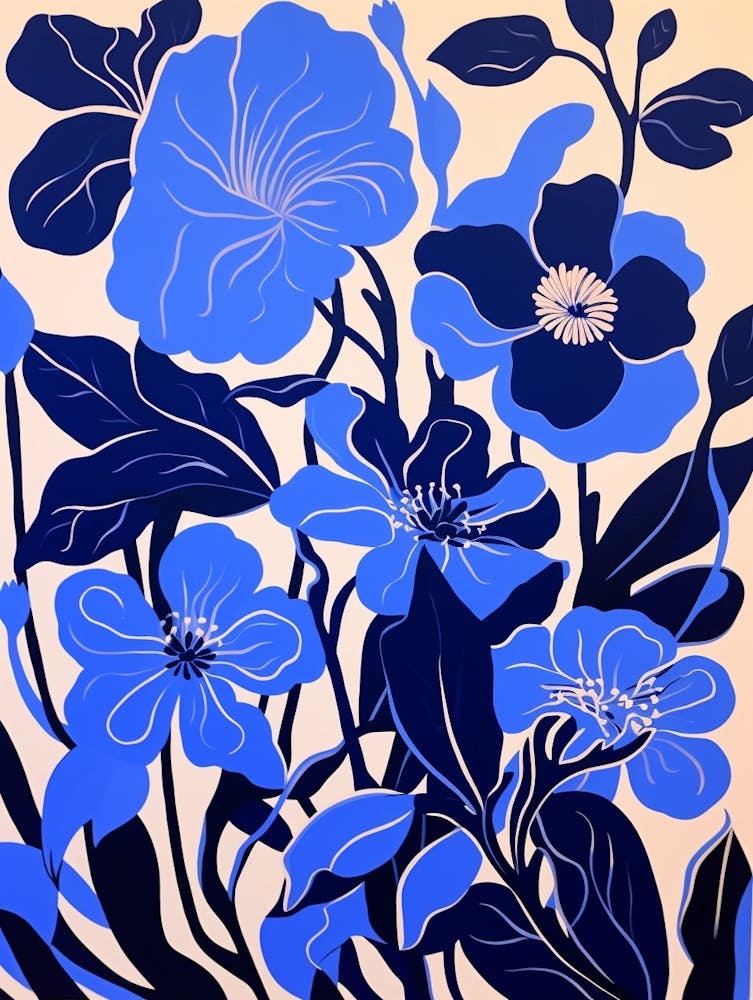 Blue Flower Illustration Orchid 2