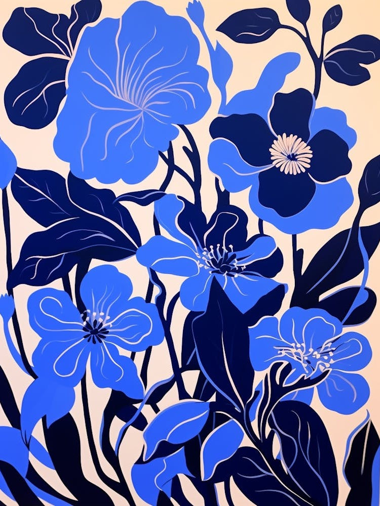 Blue Flower Illustration Orchid 2