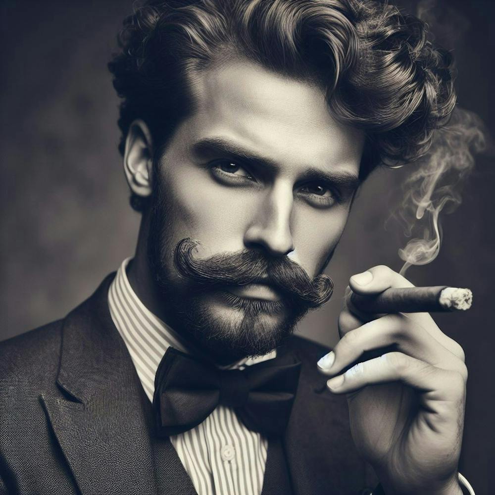 50s man Smoking A Cigar