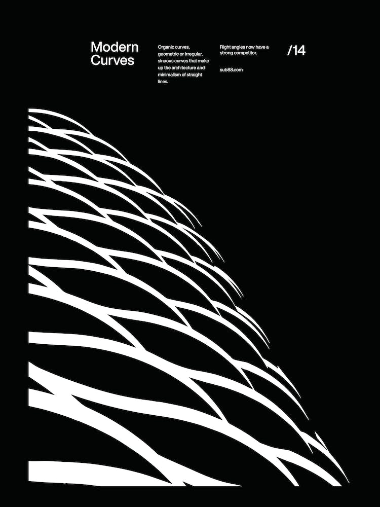 Modern Curves 14, Modern Architecture Design Poster, minimalist interior wall decor