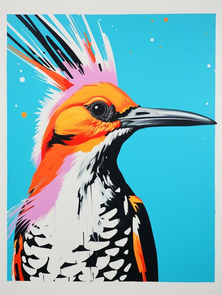 Andy Warhol Style Bird Hoopoe 4