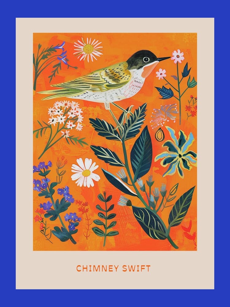 Spring Birds Poster Chimney Swift 3