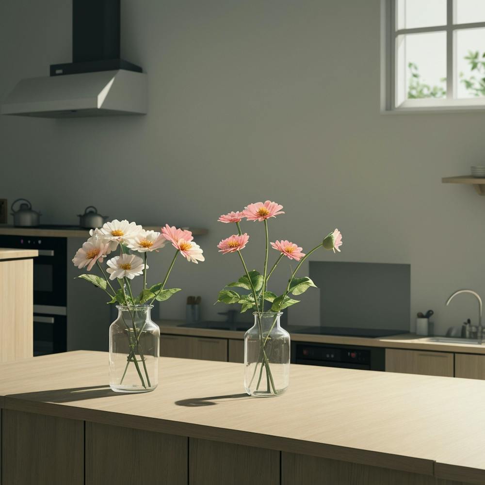 Kitchen With Flowers