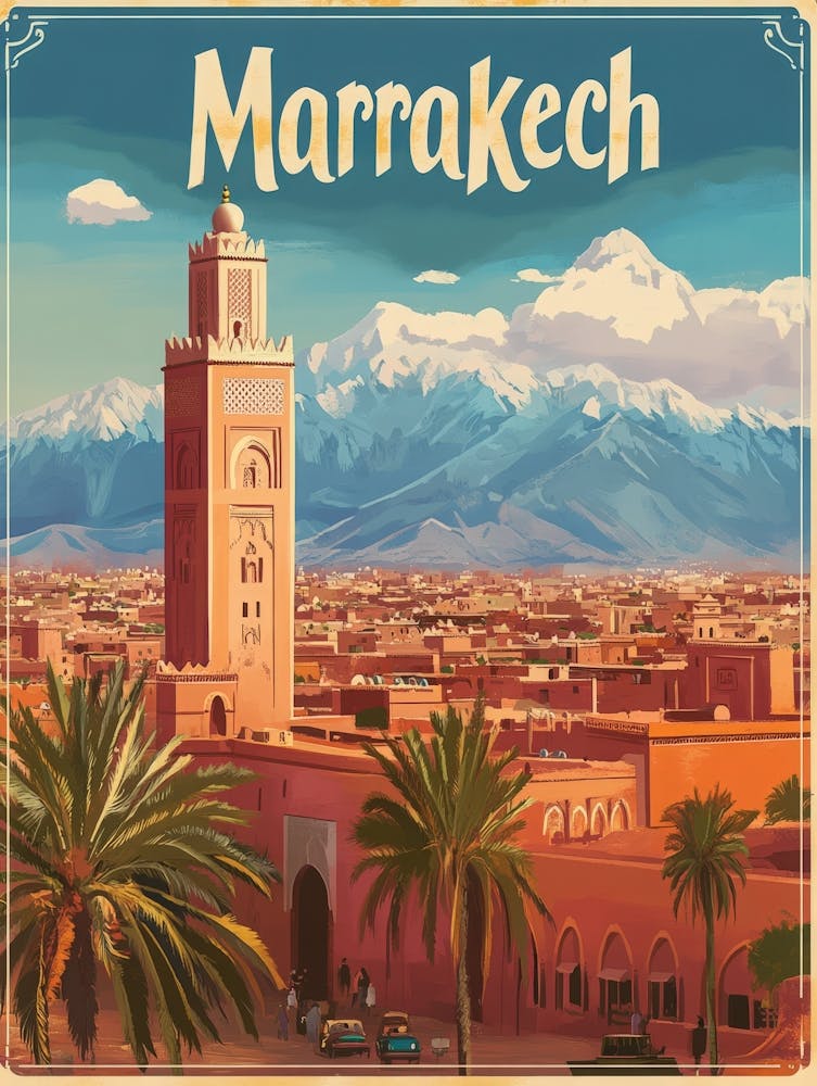 Aihrgdesign A Vintage Travel Poster Of Marrakech