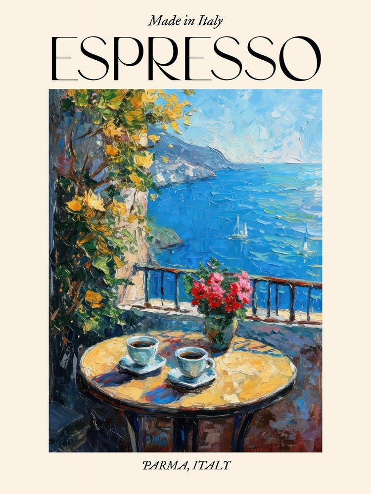 Parme Espresso Made In Italy 2 Affiche