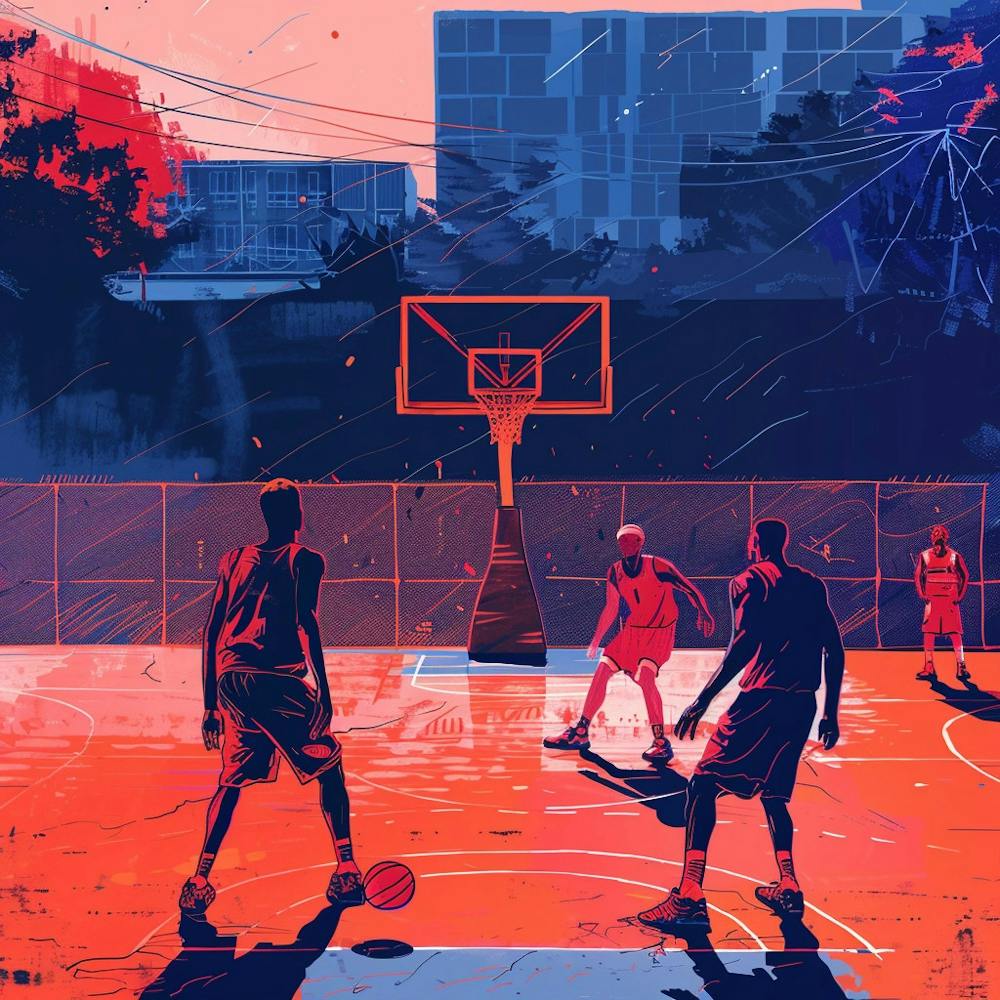 A Basketball Match Lofi Illustration 1718670951 2