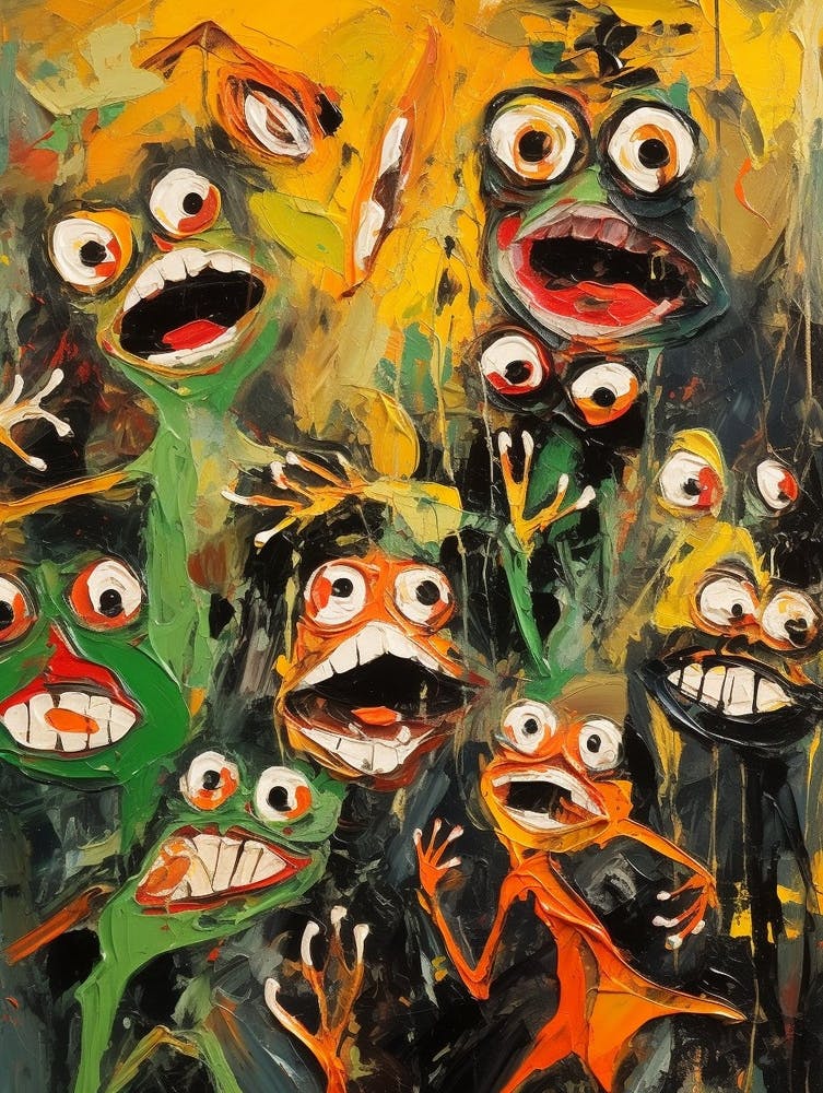 Frogs Abstract Expressionism 3