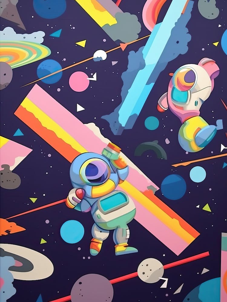 Playful Astronaut Colourful Illustration 3