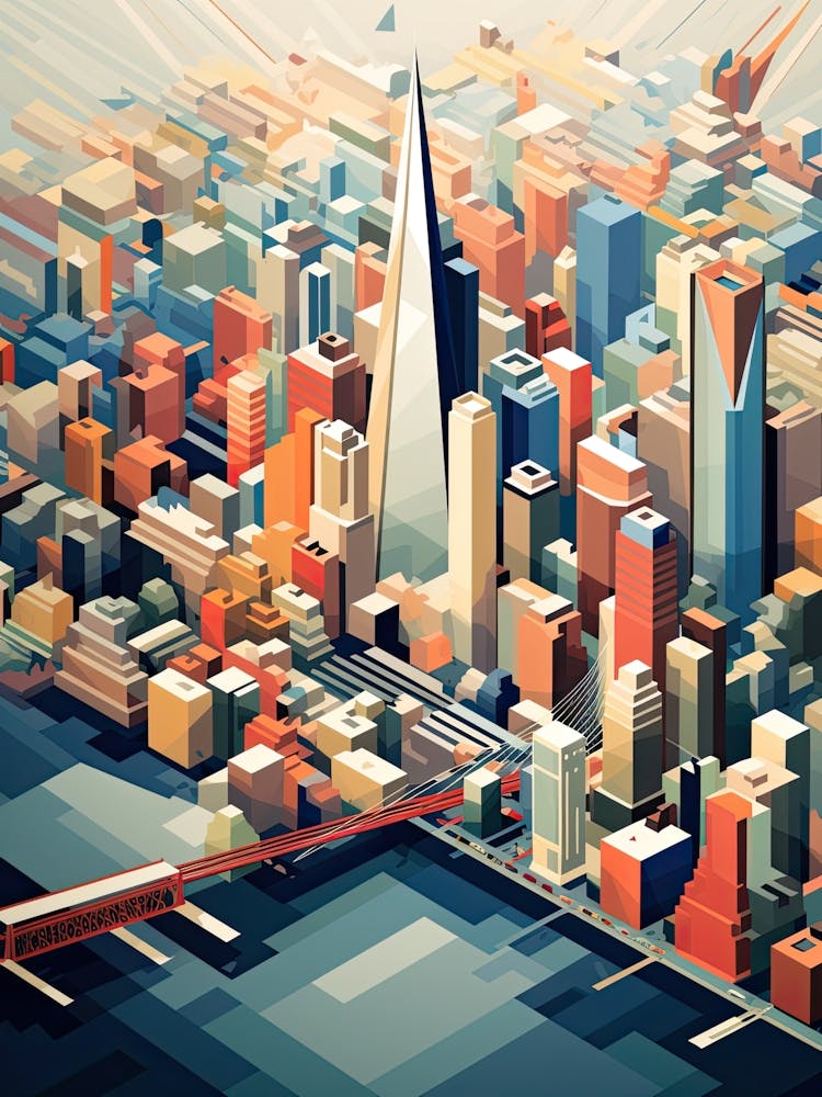 New York City View   Geometric Vector Illustration 3