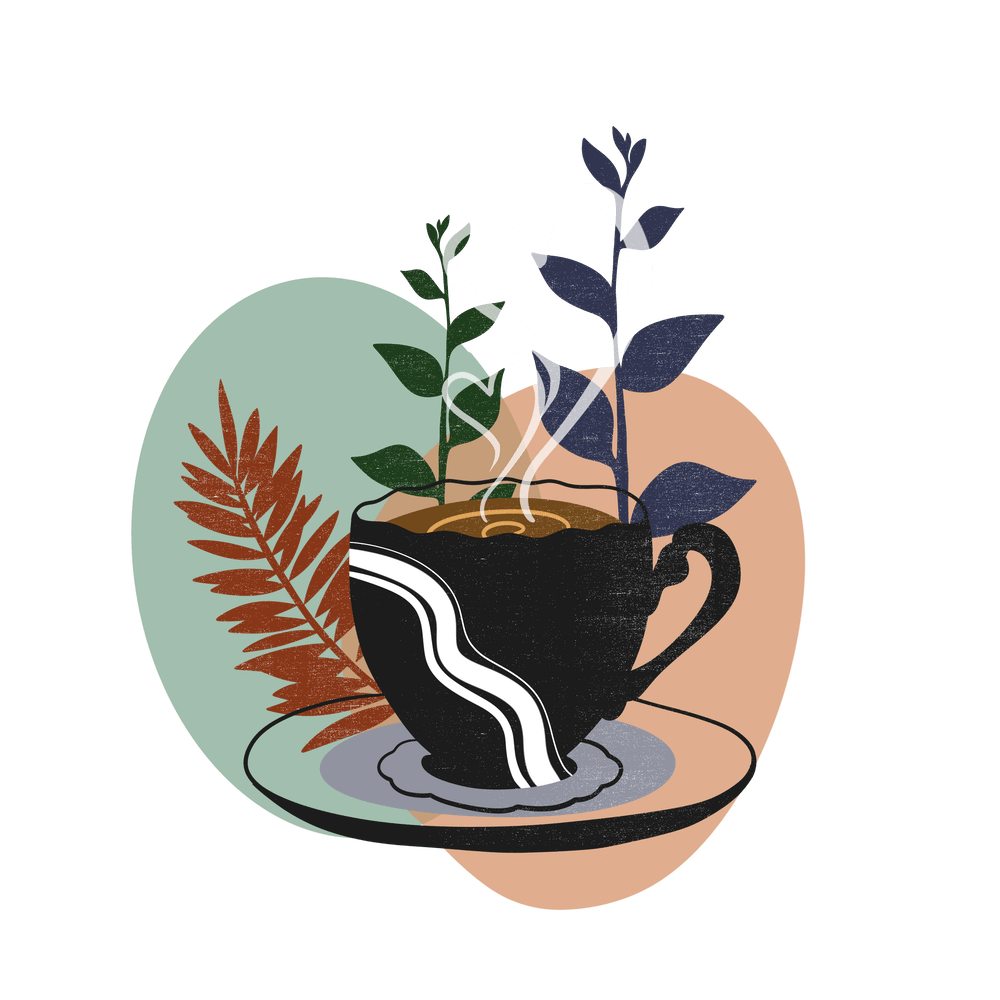 Tasse à Café avec Feuilles 3