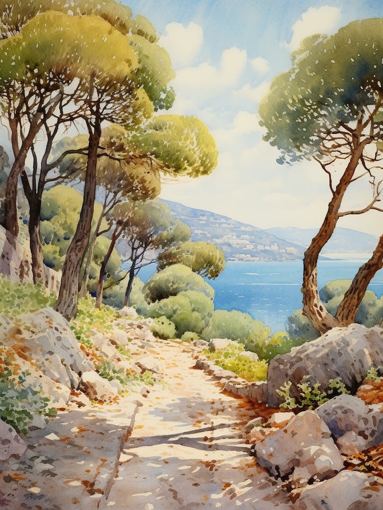 Dubrovnik Arboretum Croatia Watercolour 2