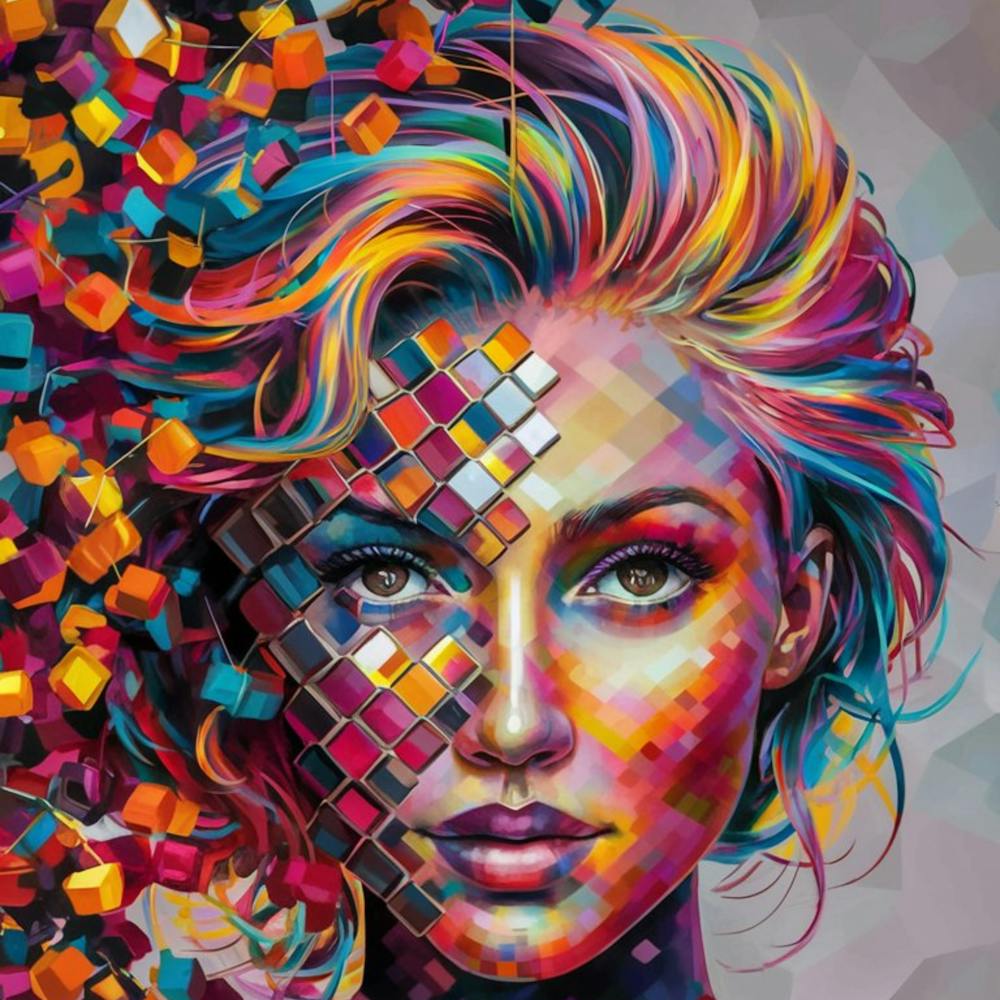 Girl With Colorful Hair