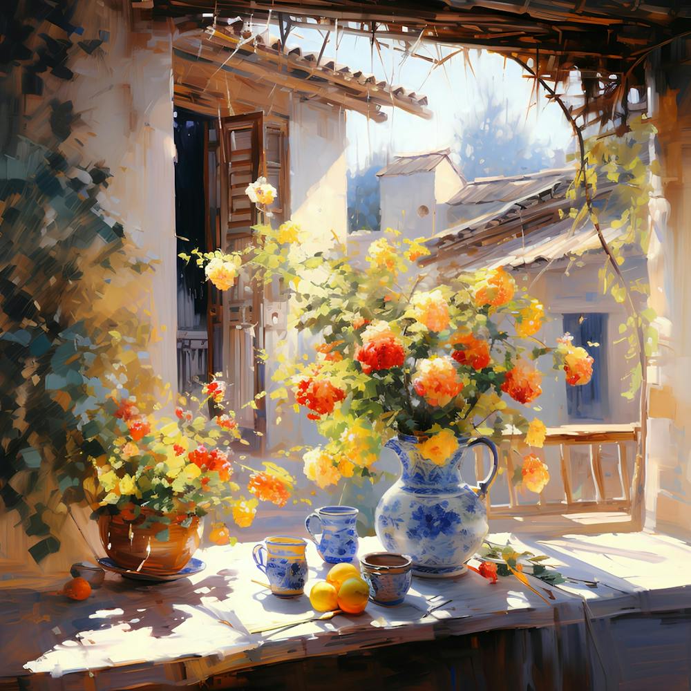 Flowers On The Window Sill