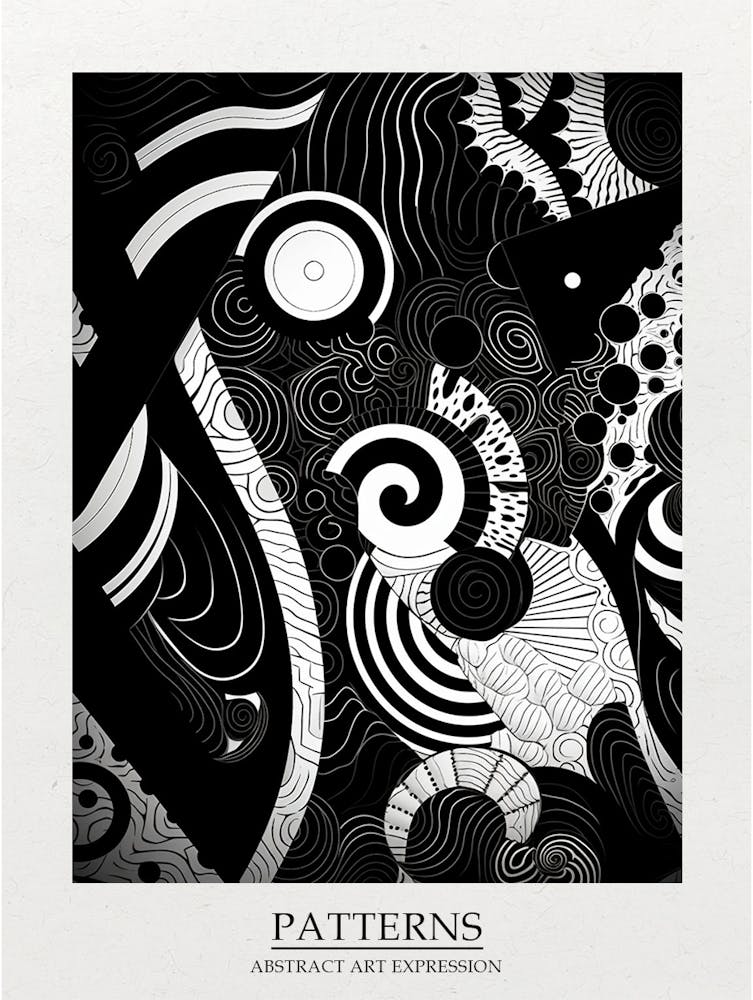 Patterns Abstract Black And White 8 Poster