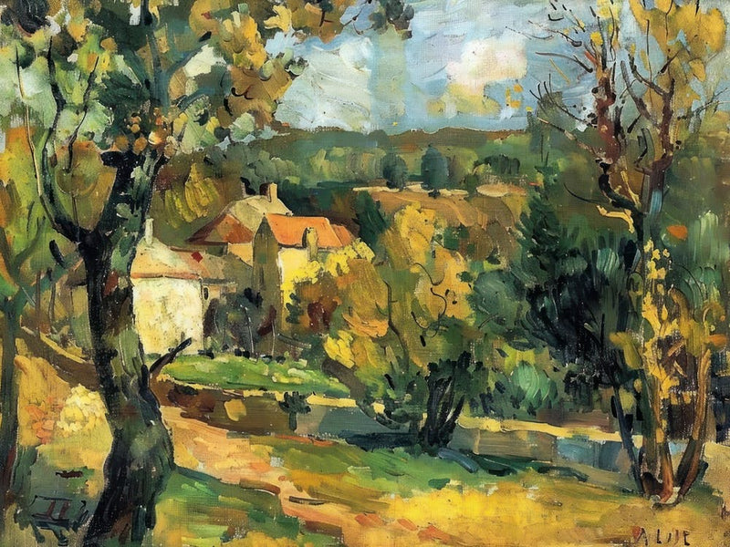 Pastoral Dreamscape Painting Inspired By Paul Cezanne