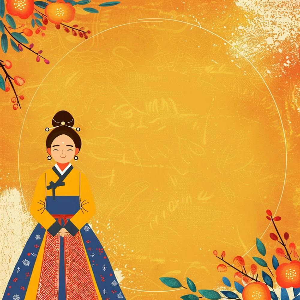 Chuseok Themed Banner Texture With Hanbok Design 1718401099 3
