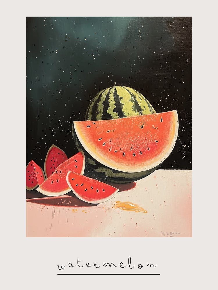 Art Deco Watermelon 1 Poster