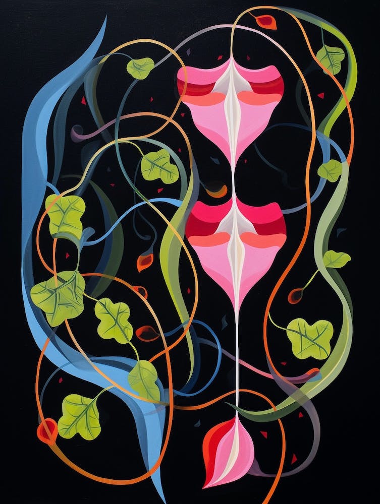 Sweet Pea 2 Hilma Af Klint Inspired Flower Illustration