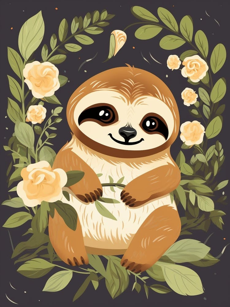 Baby Animal Illustration  Sloth 2