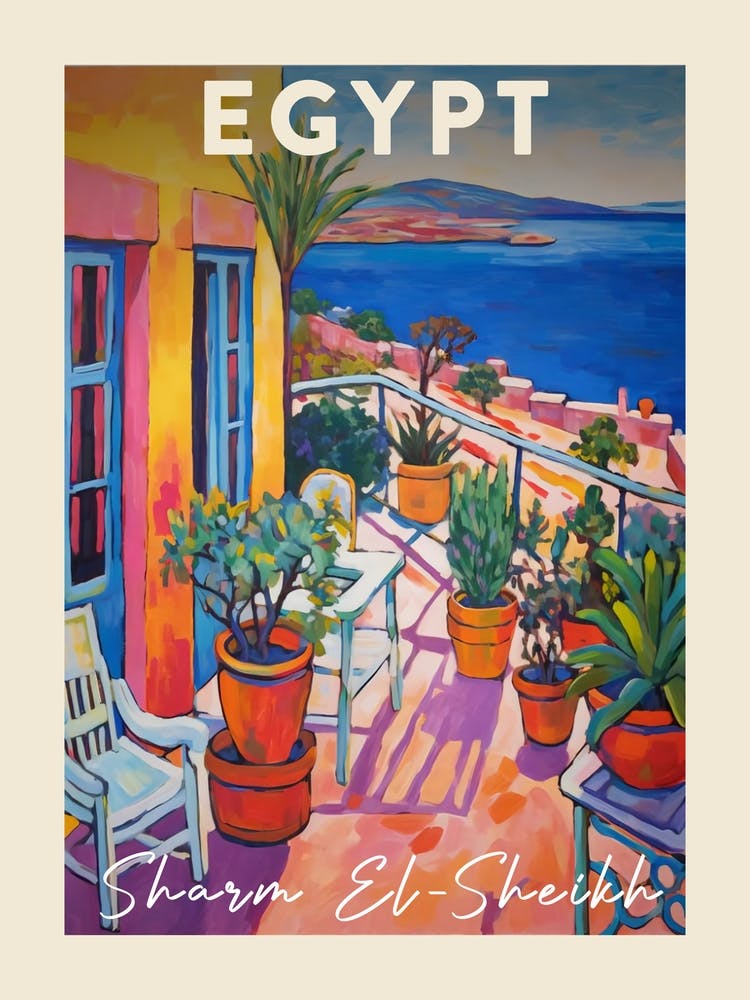 Sharm El Sheikh Egypt 1 Fauvist Painting Travel Poster