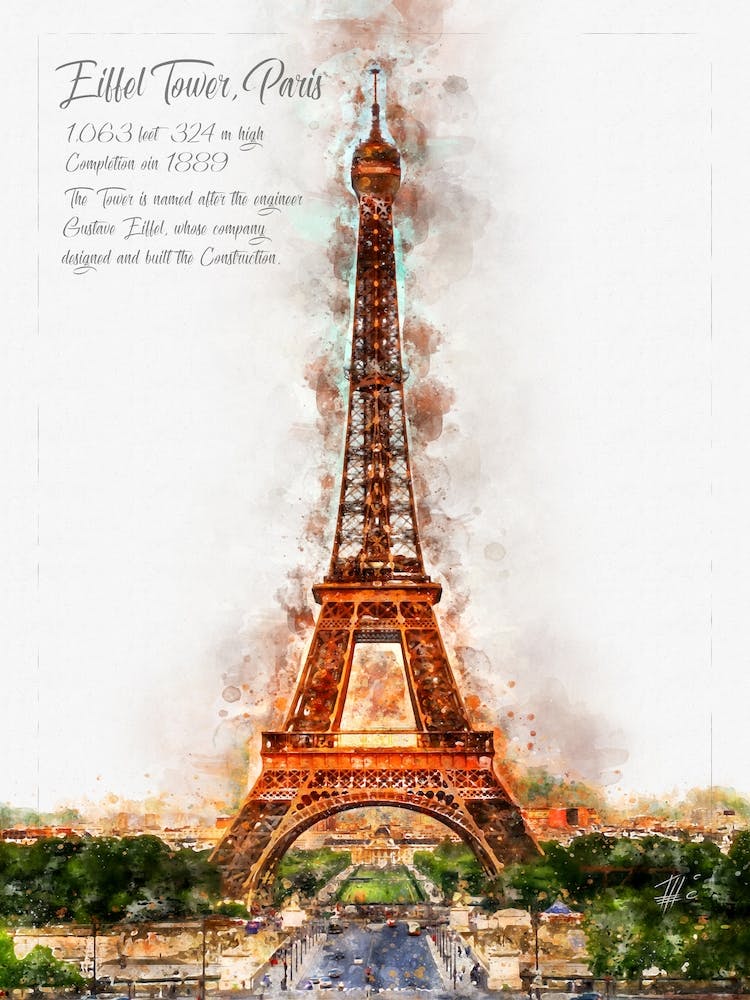 Eiffeltower, Paris, Watercolor
