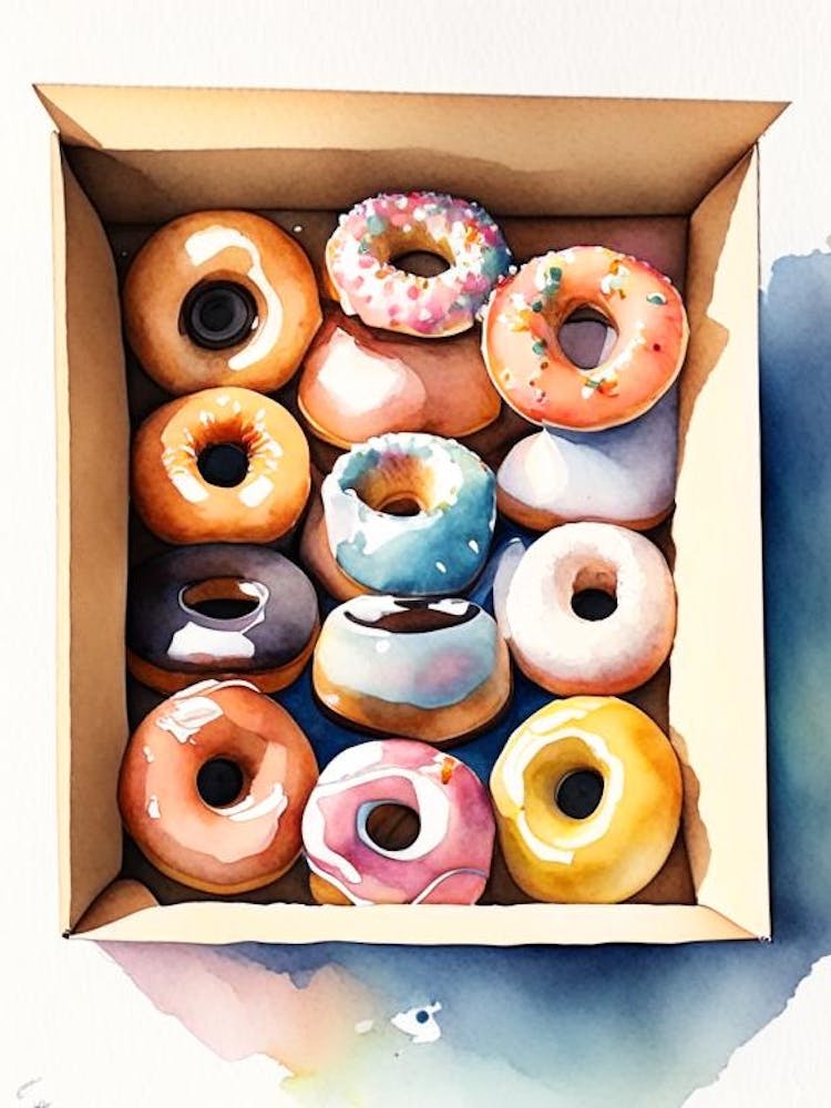 Eine Schachtel Donuts Süß Neon 1