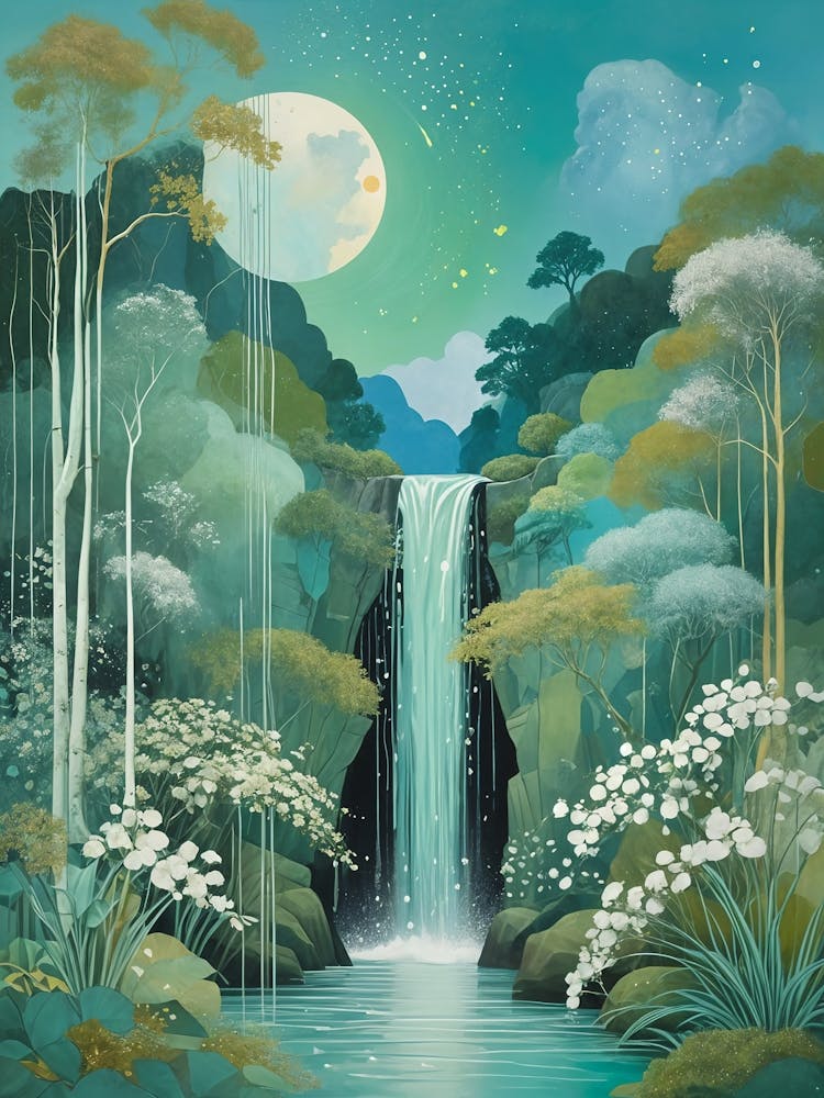 Moon And Waterfall no3