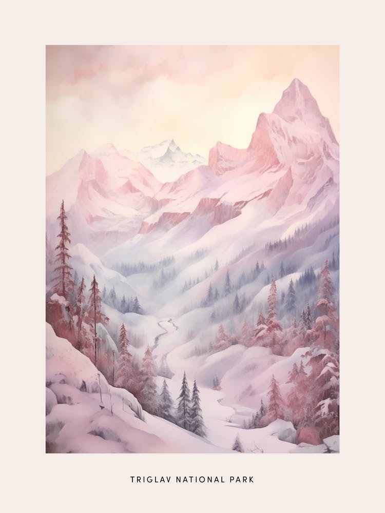 Dreamy Winter National Park Poster  Triglav National Park Slovenia 3
